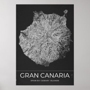Affiche Carte de voyage vintage de Grande Canarie