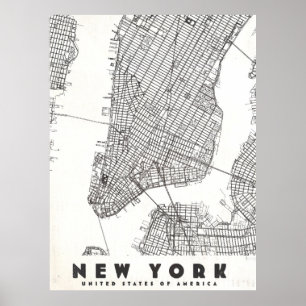 Affiche Carte de voyage vintage de la ville de New York