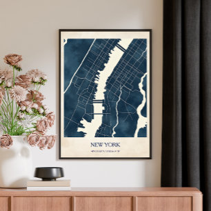 Affiche Carte de voyage vintage de New York City