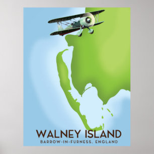 Affiche Carte de Walney Island, Burrow-In-Furness, Anglete