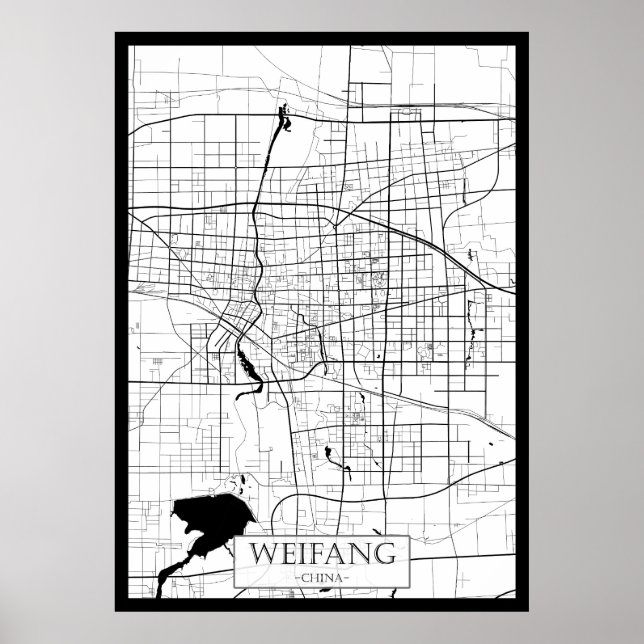 Affiche Carte de Weifang Chine (Devant)