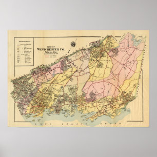 Affiche Carte de Westchester Co
