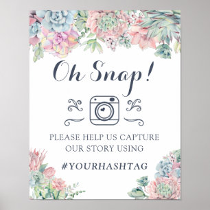 Affiche Carte d'eau Succulents Cactus Green