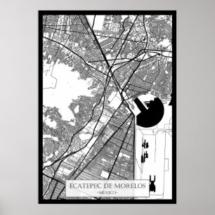 Affiche Carte d'Ecatepec de Morelos Mexico