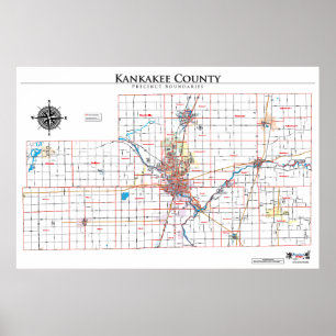 Affiche Carte d'enceinte du comté de Kankakee