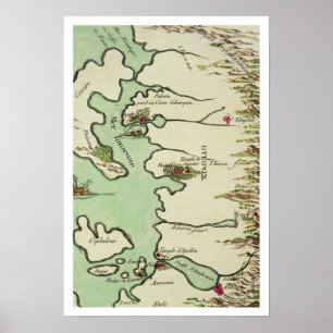 Affiche Carte d'Épire pour "Andromache" par Jean Racine,