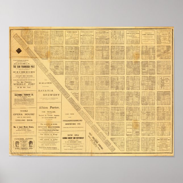 Affiche Carte des affaires de San Francisco (Devant)