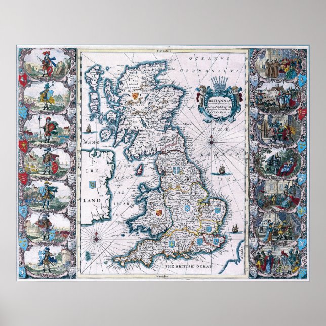 Affiche Carte des antiquités du XVIIe siècle (Devant)