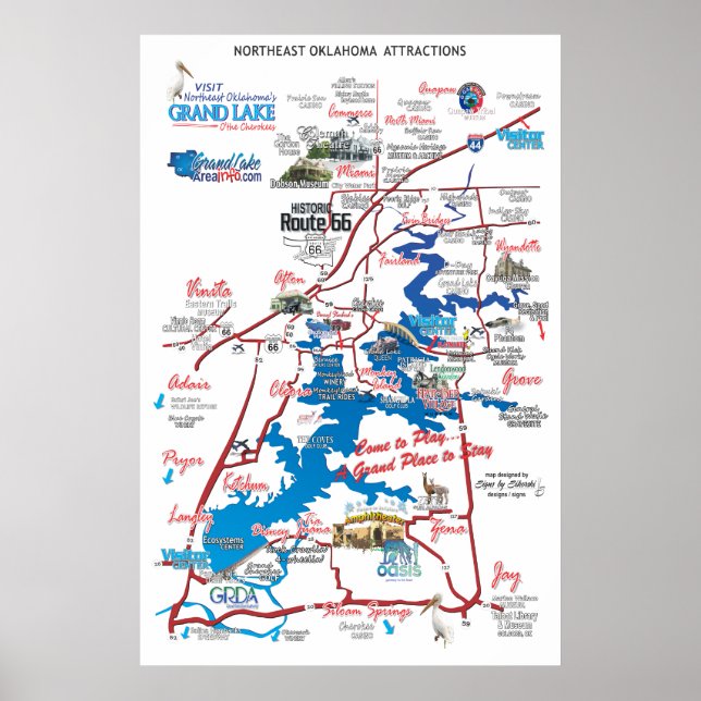 Affiche carte des attractions du nord-est OK (Devant)
