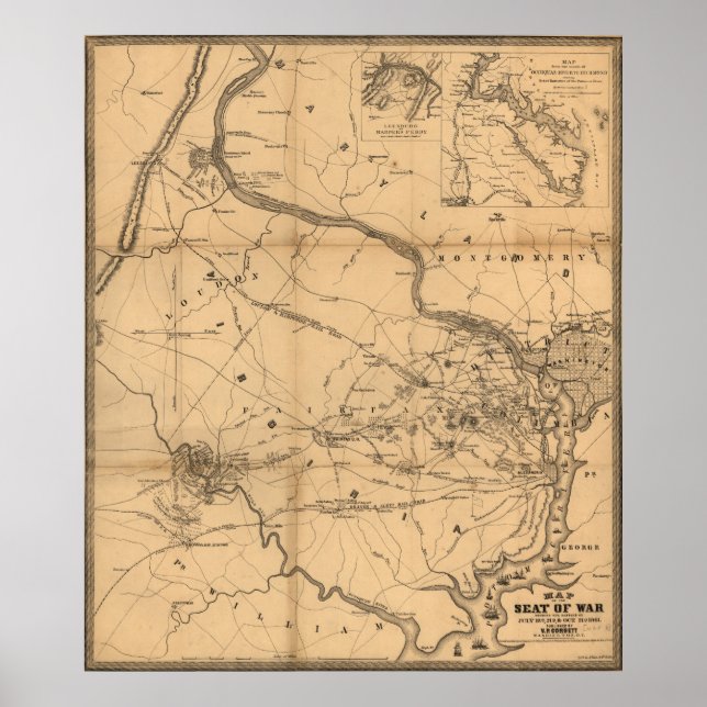 Affiche Carte des batailles de la guerre civile 18 juillet (Devant)