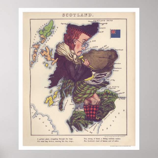 Affiche Carte des caricatures écossaises 1868 (Devant)