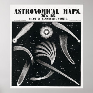 Affiche Carte des comètes