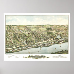 Affiche Carte des écluses de Windsor, CT en 1877