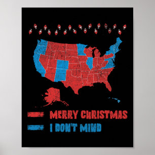 Affiche Carte des élections 2024 Joyeux Noël Rouges électe
