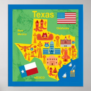 Affiche Carte des enfants au Texas