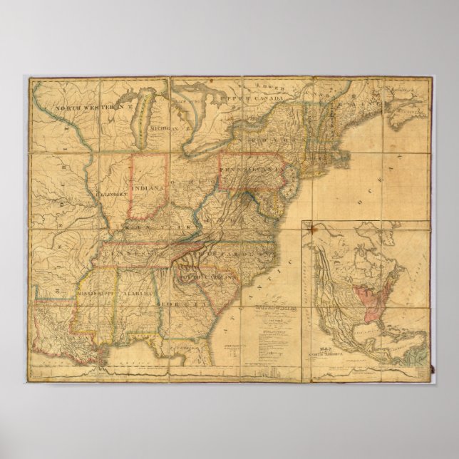 Affiche Carte des États-Unis 6 (Devant)