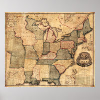Carte des États-Unis, Côte Est (1842)