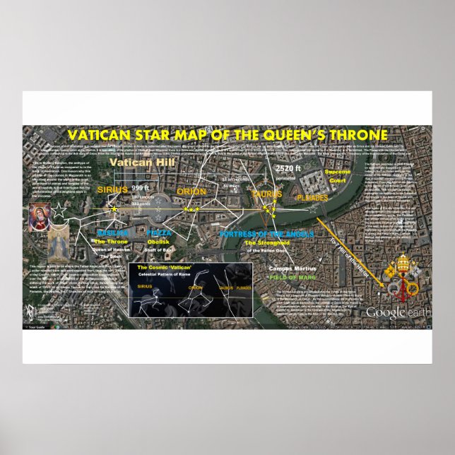 Affiche Carte des étoiles du Vatican (Devant)