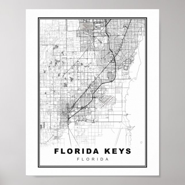 Affiche Carte des Florida Keys (Devant)