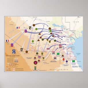 Affiche Carte des fonctionnements au sol de la tempête du