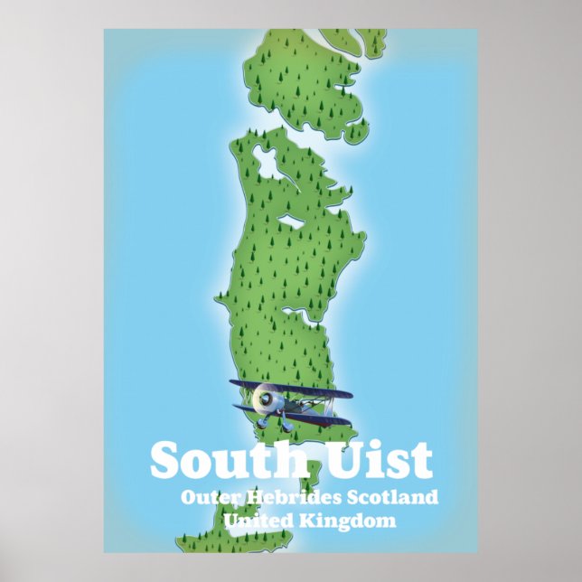 Affiche Carte des Hébrides extérieures du sud de l'Uist (Devant)