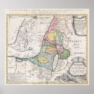 Affiche Carte des héritiers Homann - 1750