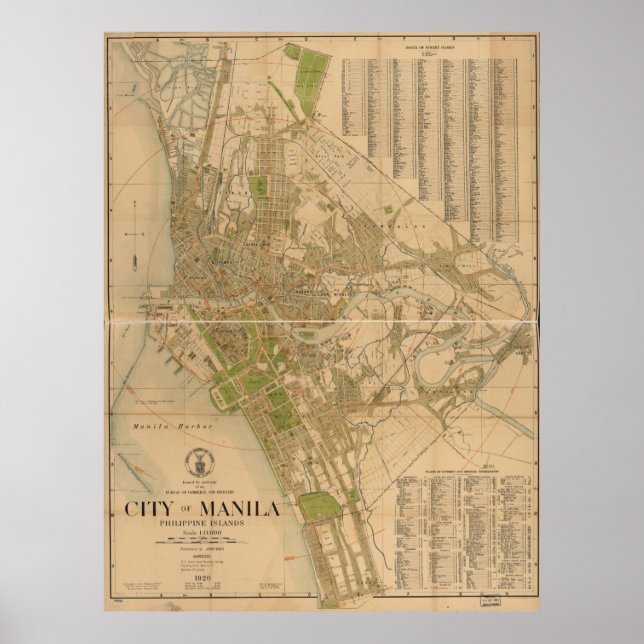 Affiche Carte des îles philippines de Manille (1920) (Devant)
