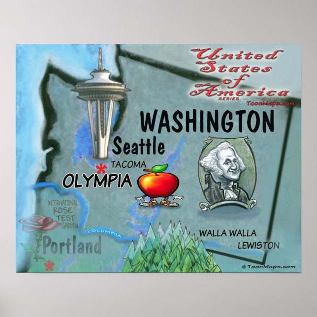 Affiche Carte des loisirs de Washington (Devant)
