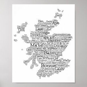 Affiche Carte des mots écossais Slang