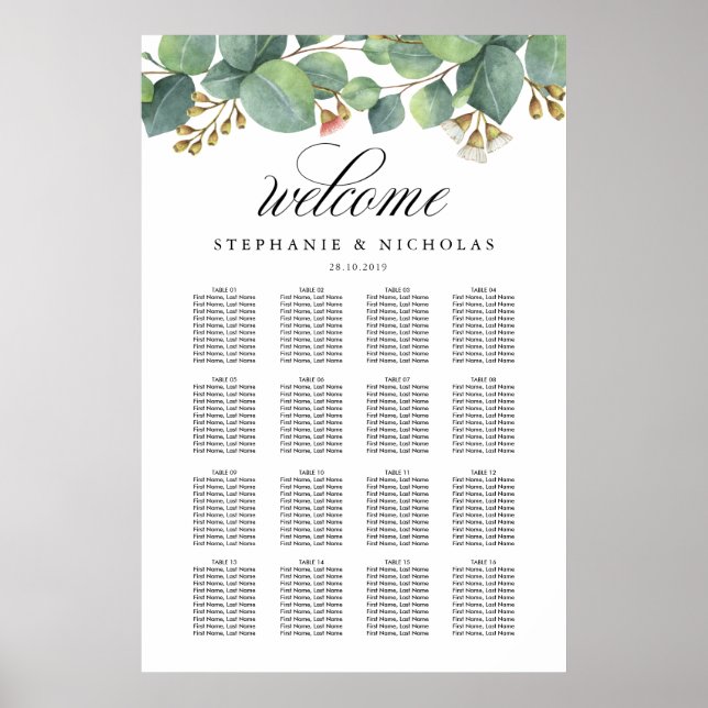 Affiche Carte des places de l'Eucalyptus (Devant)