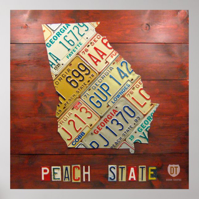 Affiche Carte des plaques de licence de Géorgie Imprimer (Devant)
