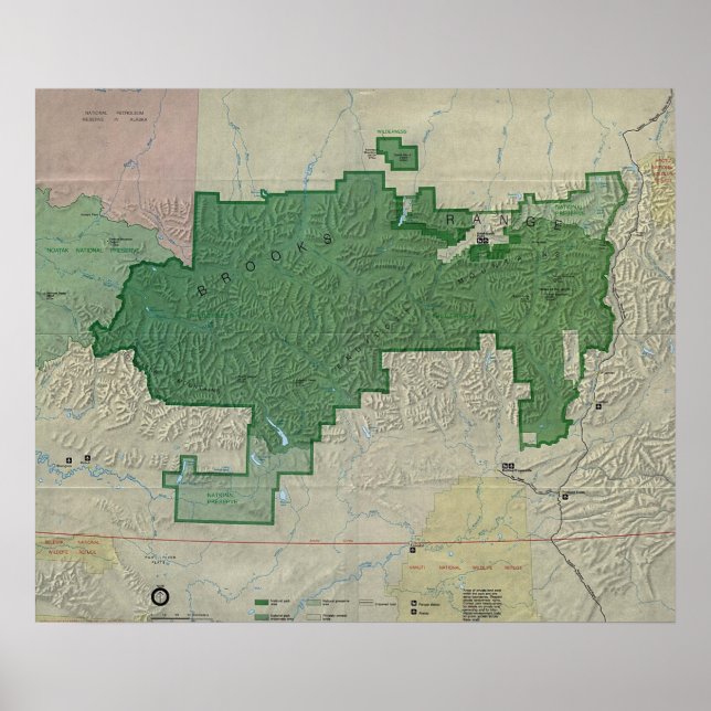 Affiche Carte Des Portes De La Réserve Nationale De L'Arct (Devant)