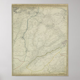 Affiche Carte des réseaux fluviaux