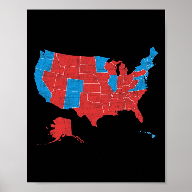 Affiche Carte des résultats des élections de 2024 Victoire (Devant)