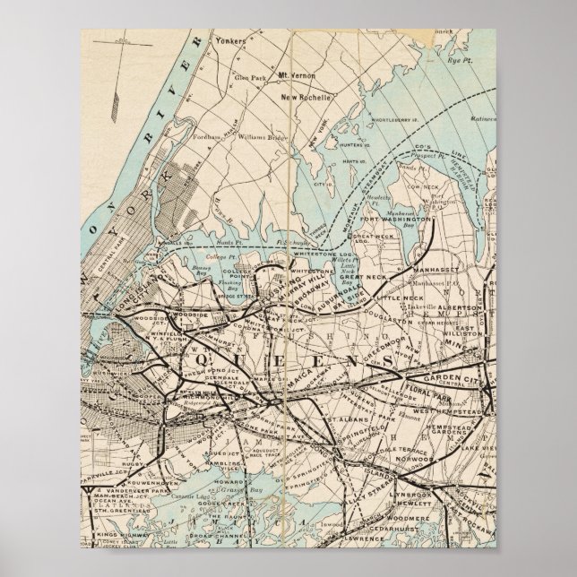 Affiche Carte des rois, reines, Long Island (Devant)