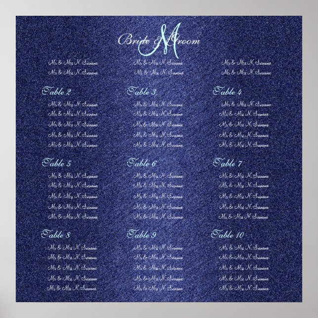 Affiche Carte des sièges mariages de la marine bleue (Devant)