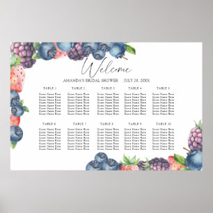 Affiche Carte des sièges mariages des baies d'aquarelle