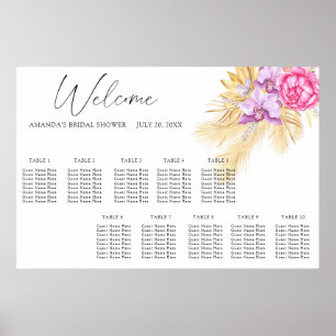 Affiche Carte des sièges mariages pour fleurs de bouho d'a