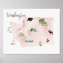 Carte des sites touristiques de Washington Wanderl