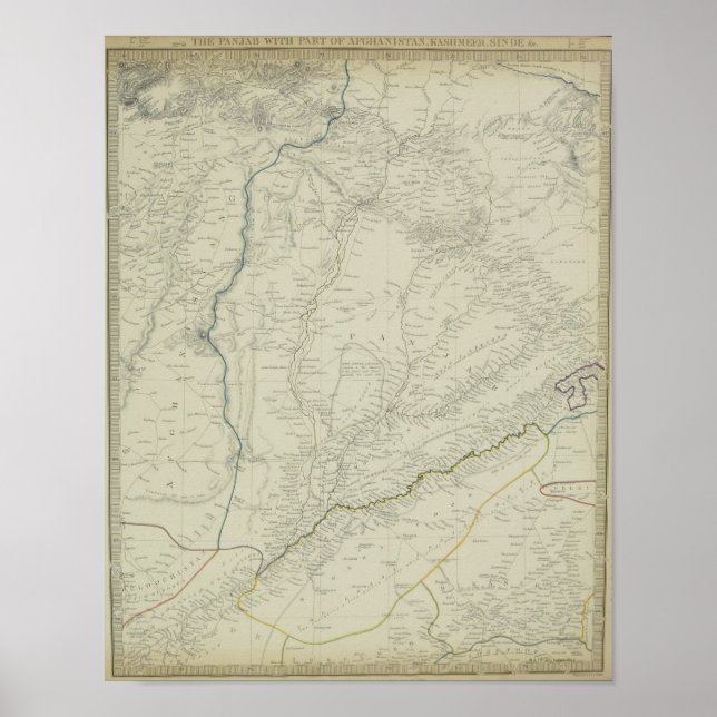 Affiche Carte des systèmes fluviaux (Devant)