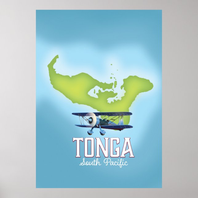 Affiche Carte des Tonga (Devant)