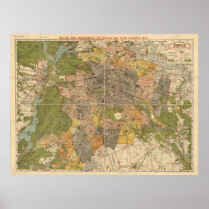 Affiche Carte des transports de Berlin 1907 – Carte d'Alle