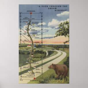 Affiche Carte détaillée de la "Route du rêve"