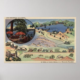 Affiche Carte détaillée de LA vers le lac