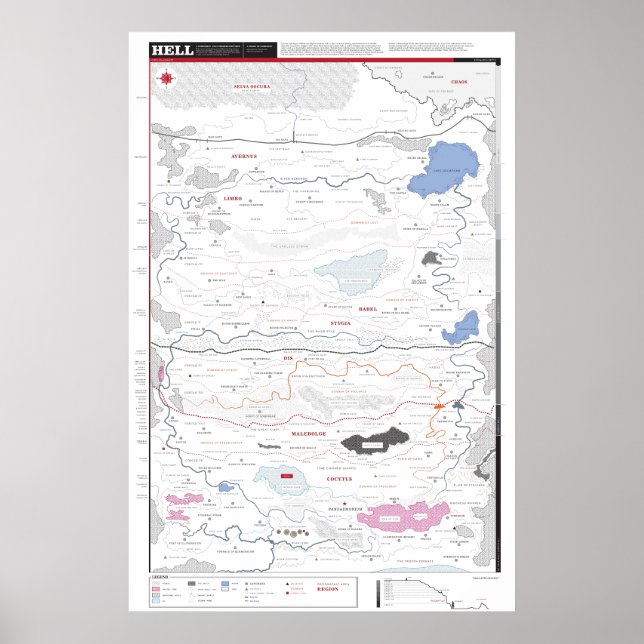 Affiche Carte détaillée de l'enfer (Devant)