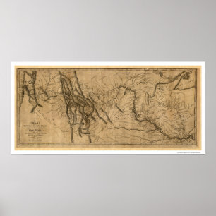 Affiche Carte d'expédition de Lewis et de Clark - 1804