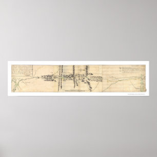 Affiche Carte d'expédition Québec-Maine 1760