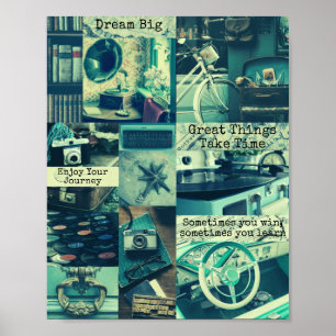 Affiche Carte d'humeur esthétique Retro Citations de colle