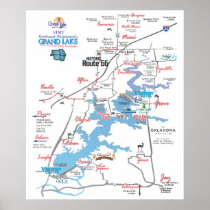 Affiche Carte dimensionnelle 19 d'OK grand de lac