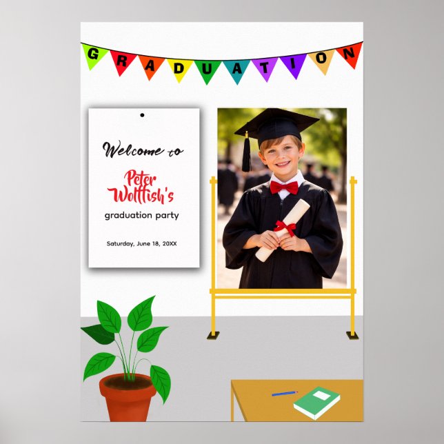 Affiche Carte d'invitation pour la fête de fin d'études de (Devant)